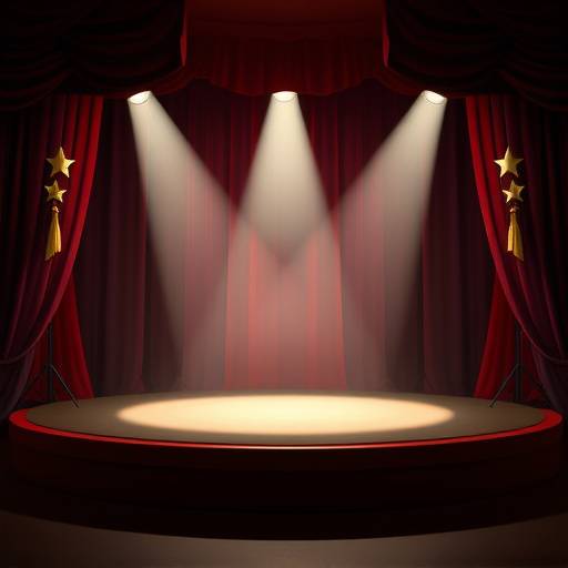 Een rol-icoon dat het podium en de uitvoerende kunsten symboliseert.
